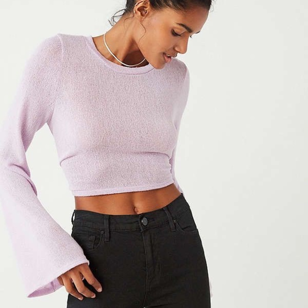 Urban Outfitters Tanner Tie Back Sweater Cropped